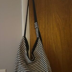 Striped Black and White Shoulder Bag
